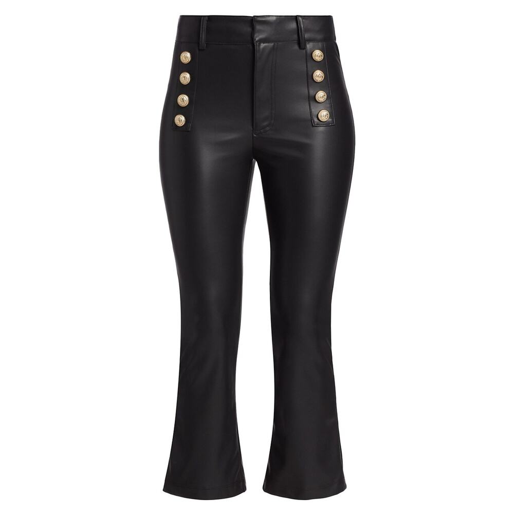 Generation Love 'Amirah' Black Button Faux Leather Pants Size 0